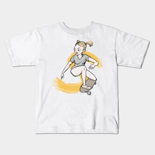 Skateboarding girl Kids T-Shirt